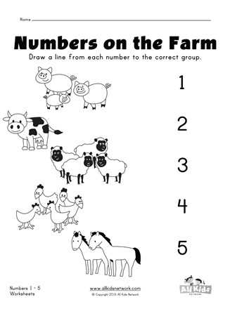 1 10 number matching worksheets