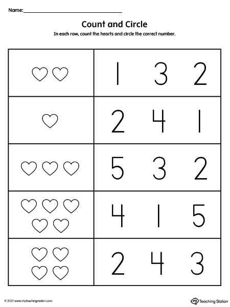1 10 number matching worksheets