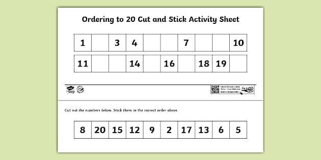 1 20 worksheets