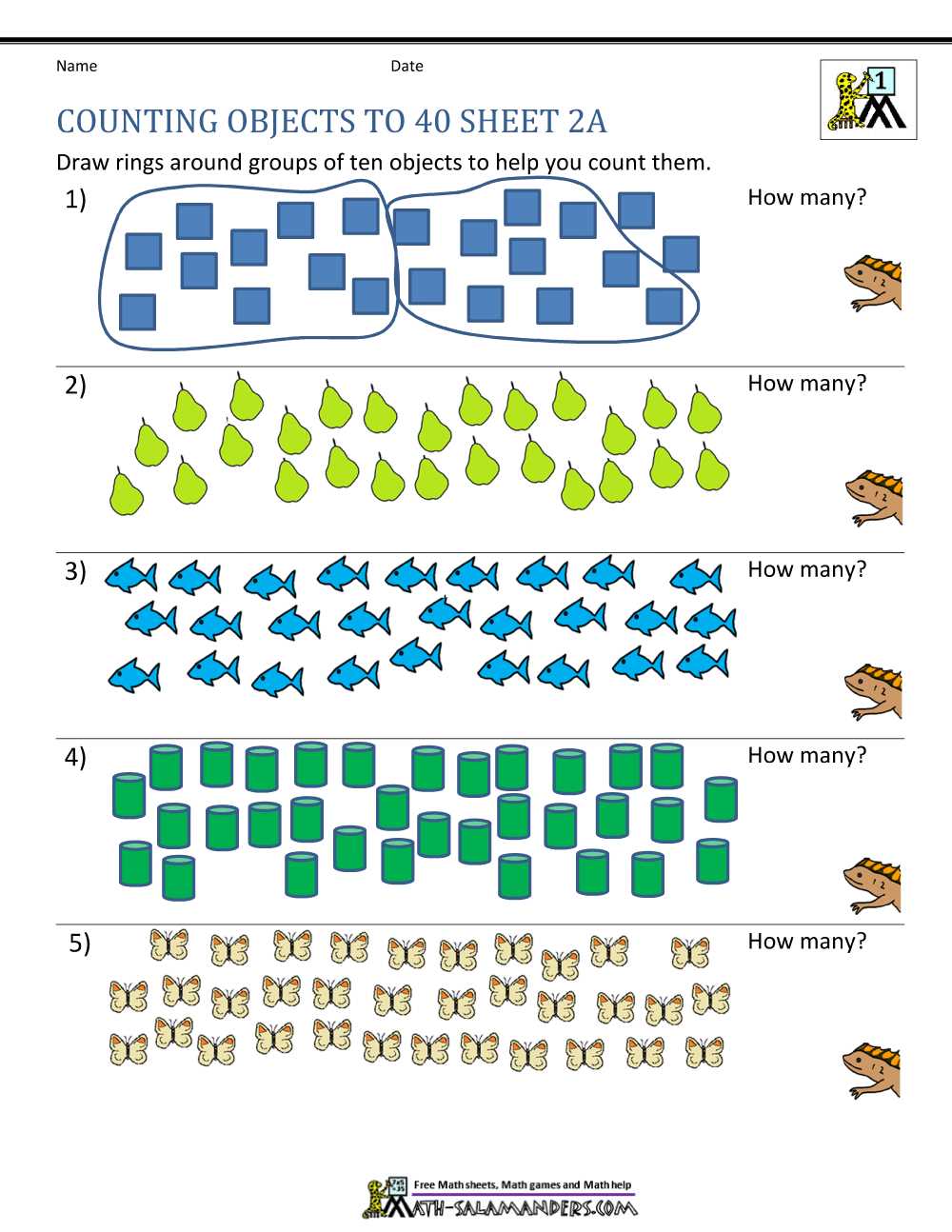1 40 worksheets
