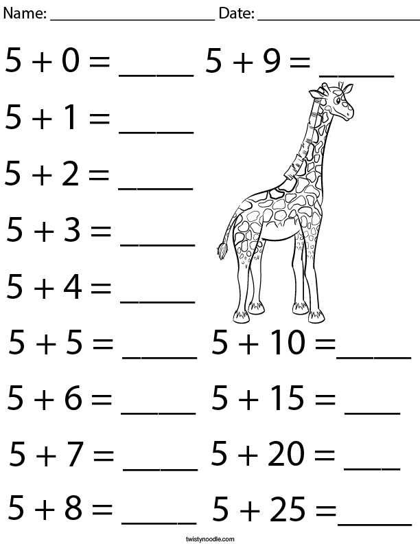 1 5 math worksheets