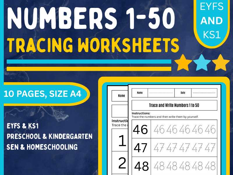 1 50 tracing worksheet