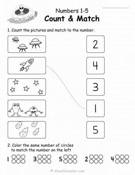 1 to 5 matching worksheet 1 to 5 matching worksheet