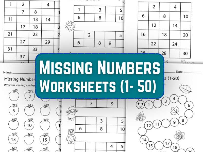 1 to 50 missing number worksheet