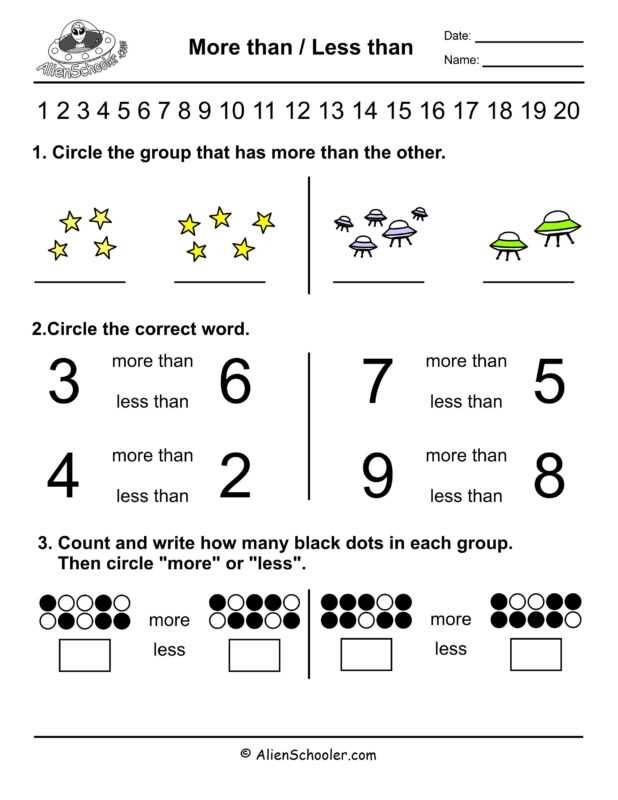 1 more worksheet kindergarten