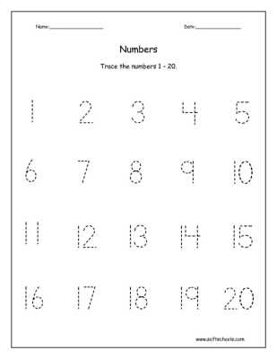 1 to 20 worksheet