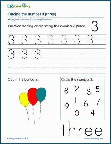 1 to 3 worksheet