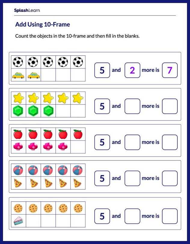 10 frame addition worksheet