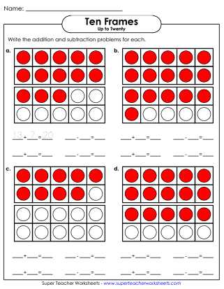 10 frame math worksheets