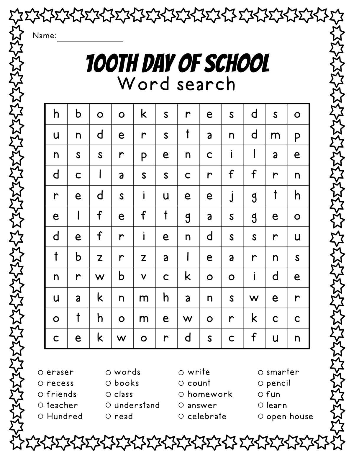 100th day worksheets free