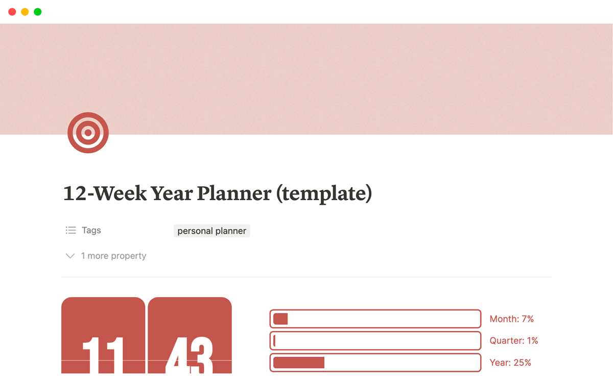 12 week year worksheets