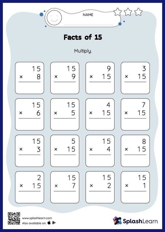 15x15 multiplication worksheet
