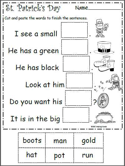 1st grade st patricks day worksheets