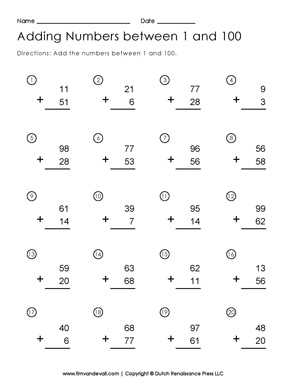 1st standard addition worksheet