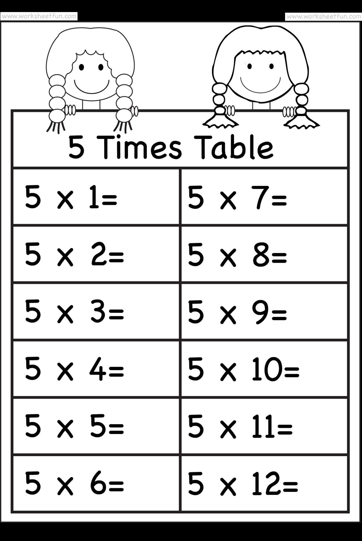2 3 and 5 times tables worksheets
