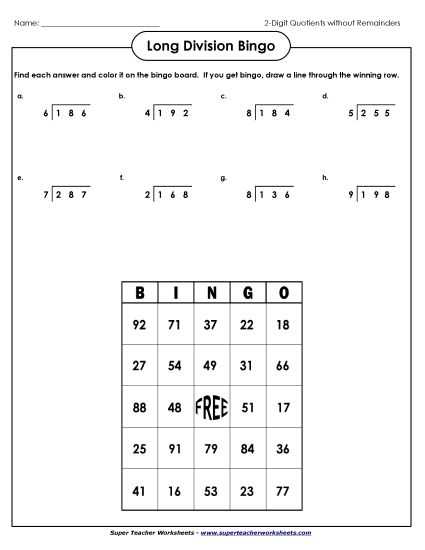 2 digit divisor 3 digit dividends worksheet