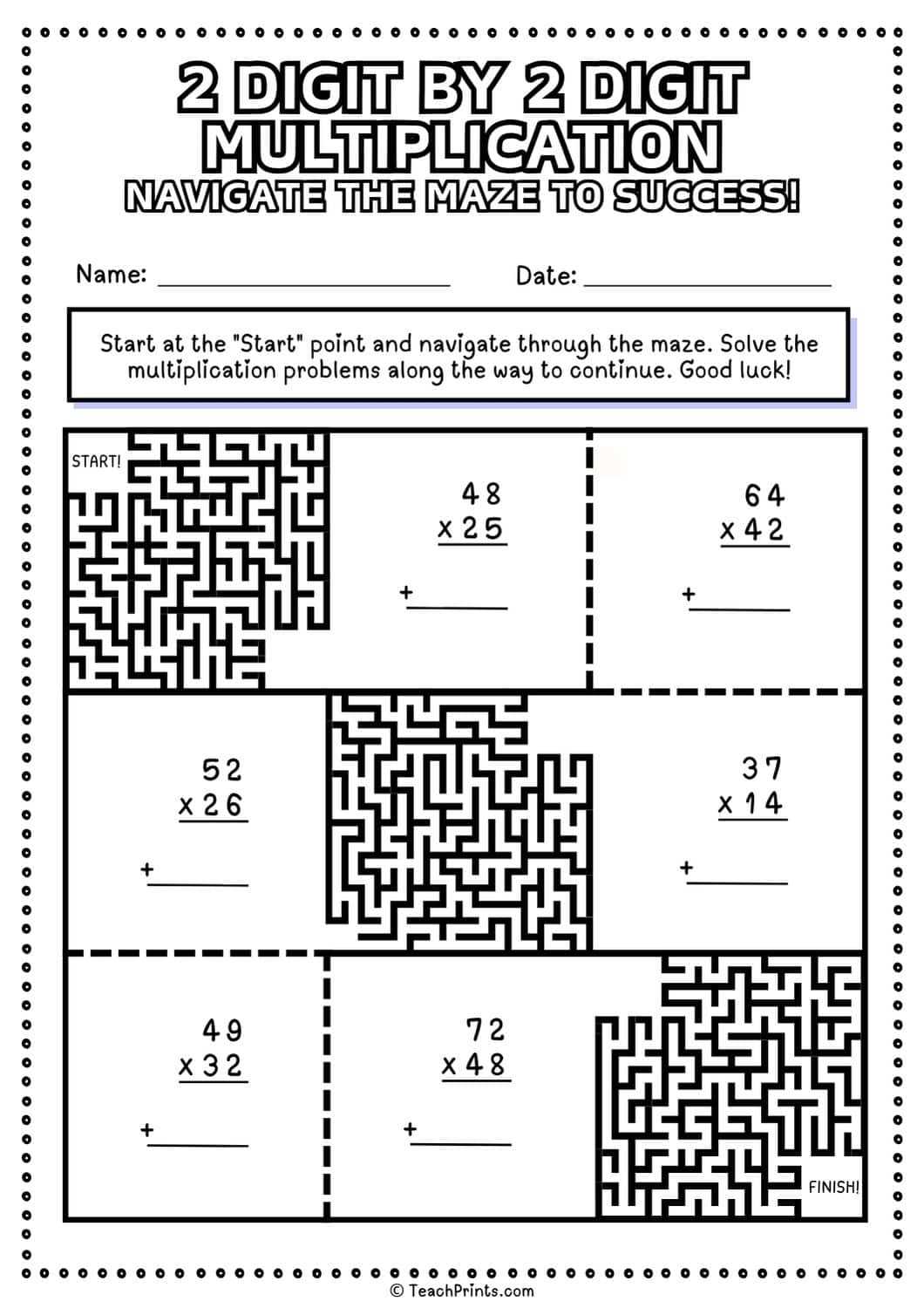 2 digit multiplication worksheet