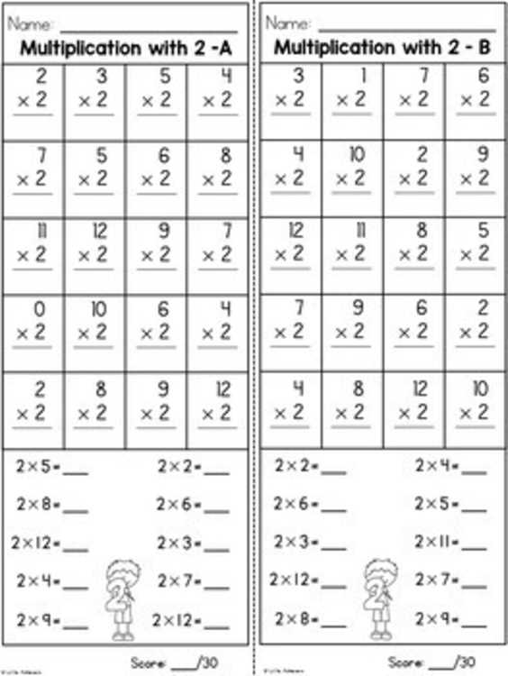 2 times table worksheet