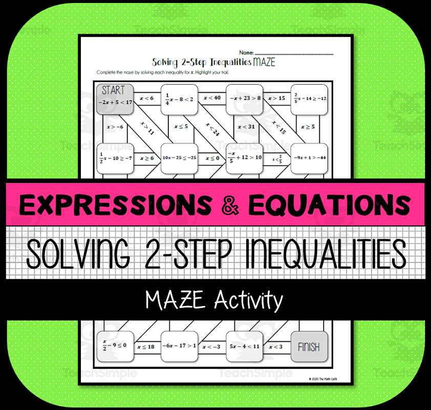 2 step inequalities worksheet 7th grade