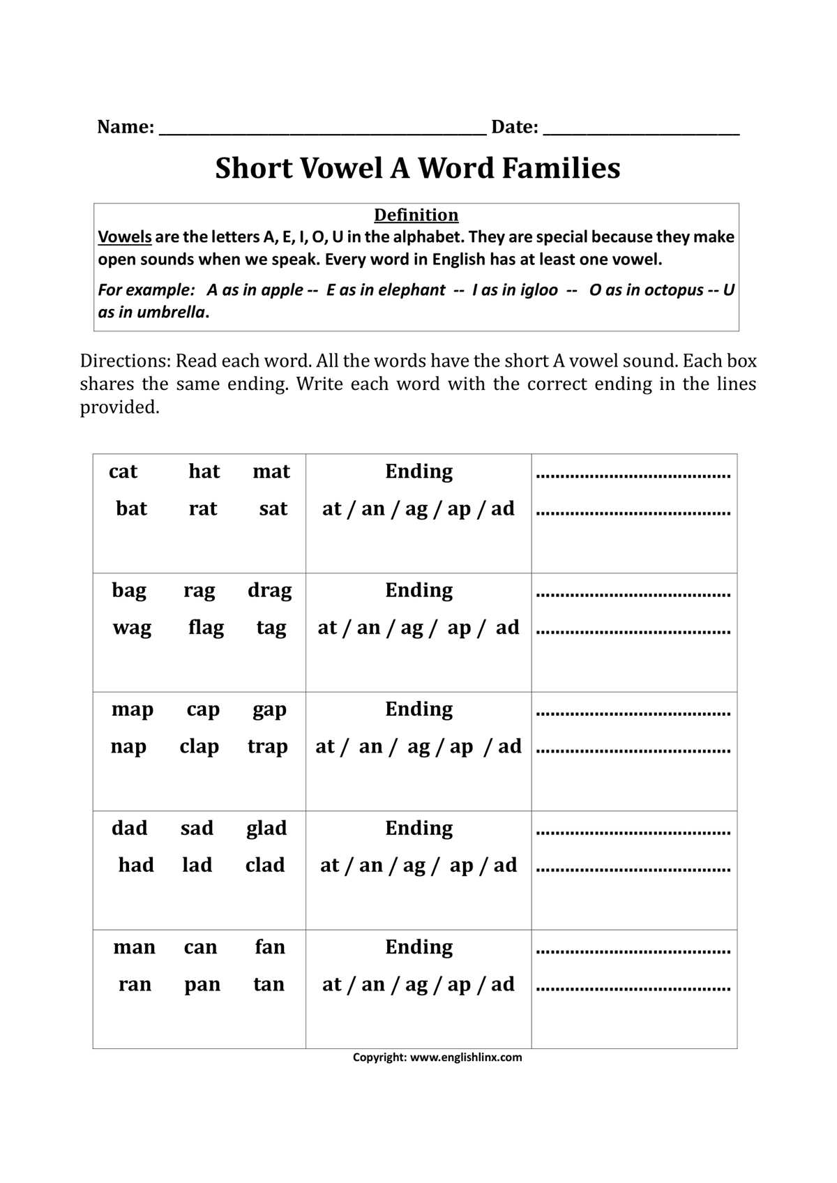 2 syllable words with short vowel sounds worksheets