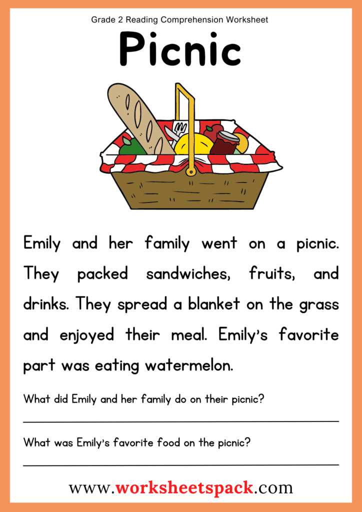 2nd grade english comprehension worksheets