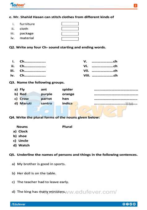 2nd worksheet english