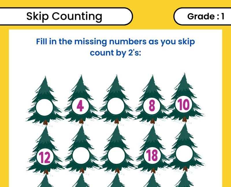 2s skip counting worksheets