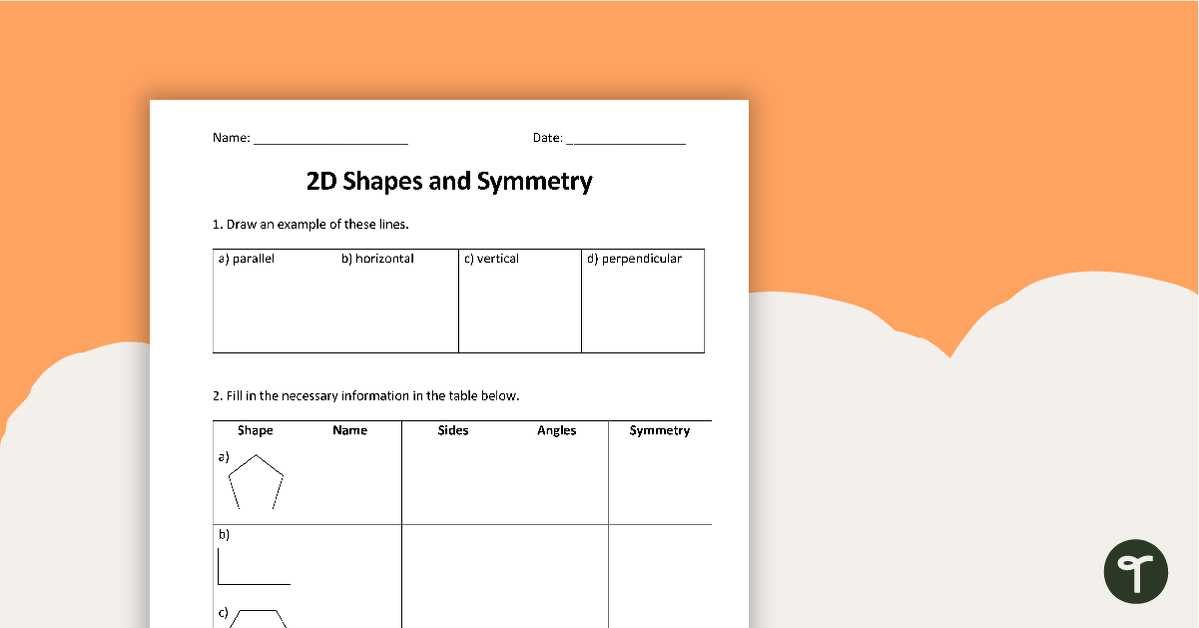 2d shapes and symmetry worksheet