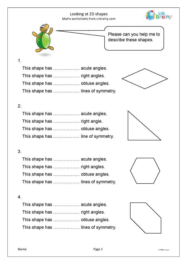 2d shapes worksheet