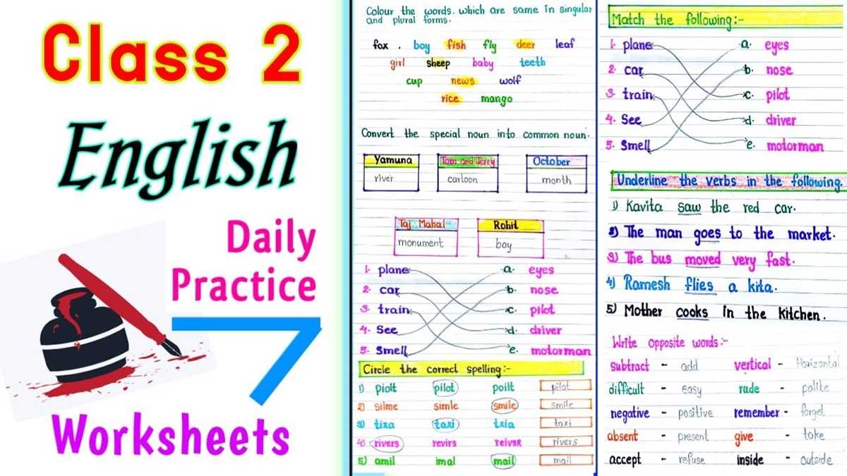 2nd english worksheet