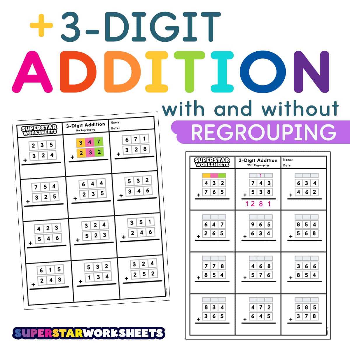 2nd grade 3 digit addition and subtraction worksheets