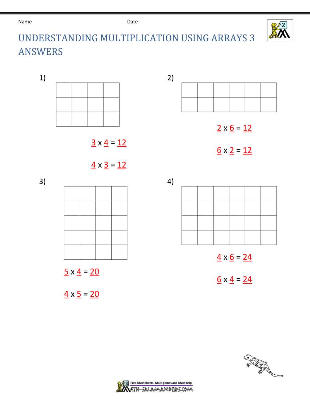 2nd grade multiplication worksheets