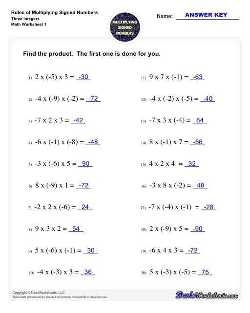 3 4 5 rule multiples worksheet