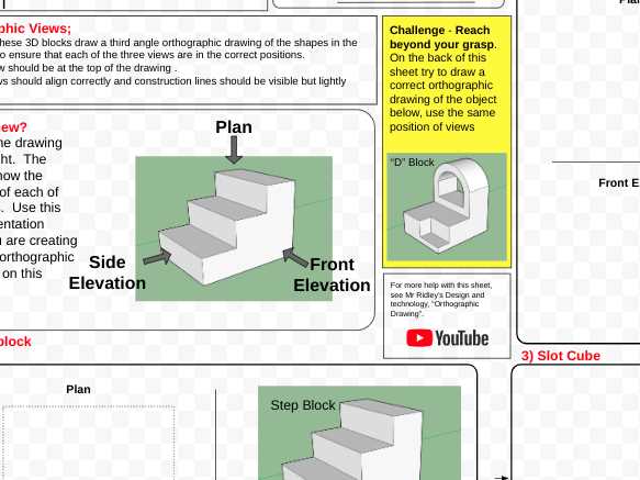 3 view drawing worksheets