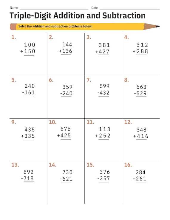 3 digit addition and subtraction with regrouping worksheet