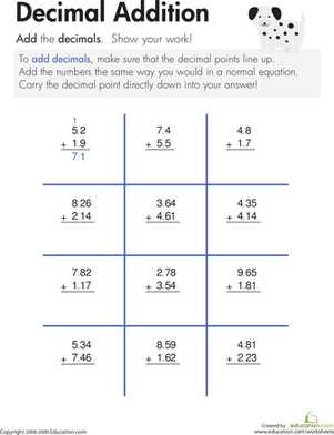 3 digit decimal addition worksheets 3 digit decimal addition worksheets