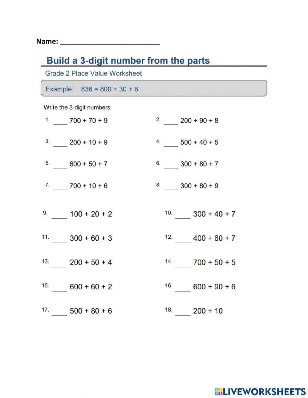 3 digit place value worksheets free 3 digit place value worksheets free