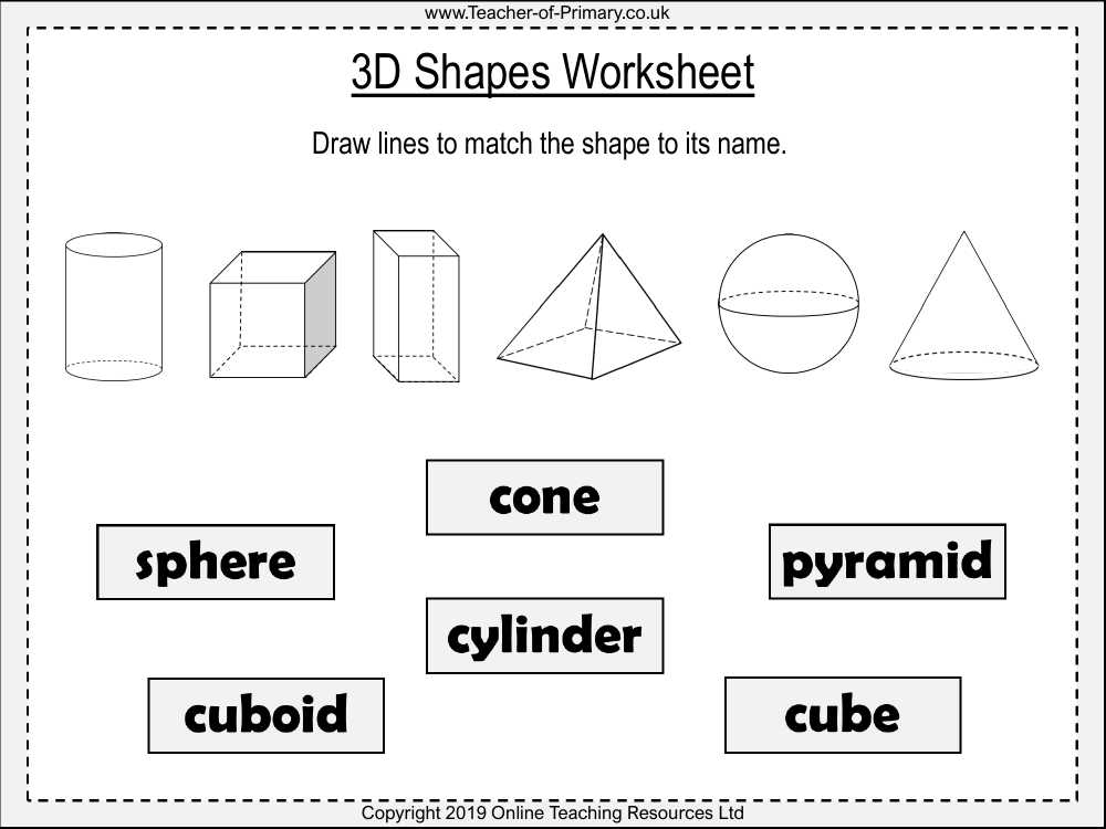 3 dimensional shapes worksheets