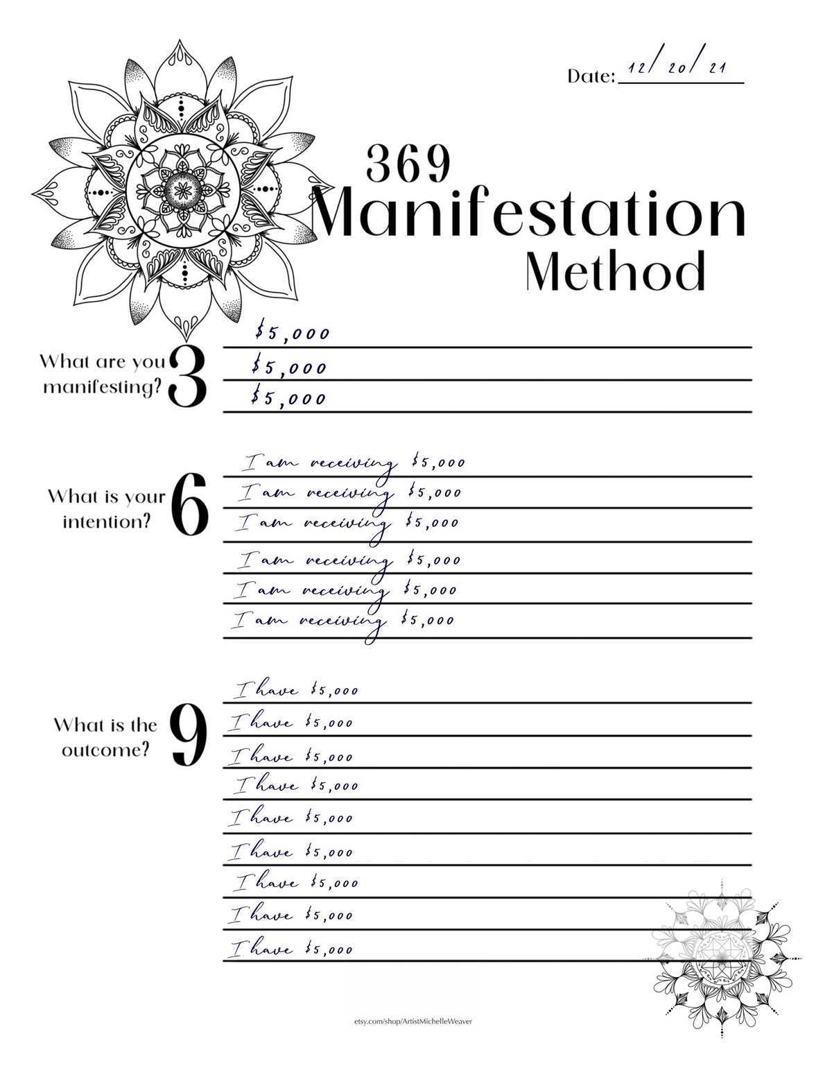 369 manifestation worksheet