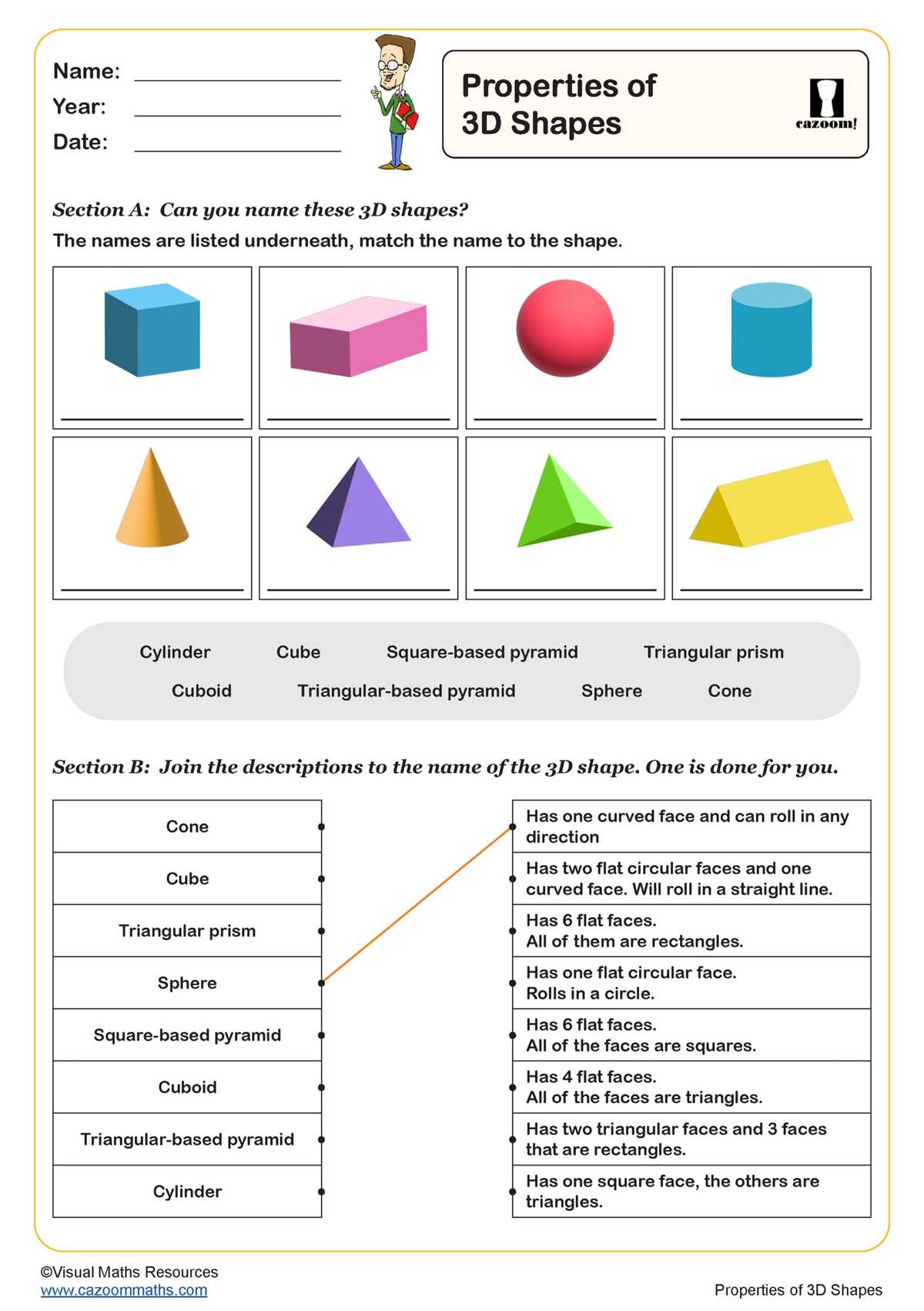 3d shape cube worksheet