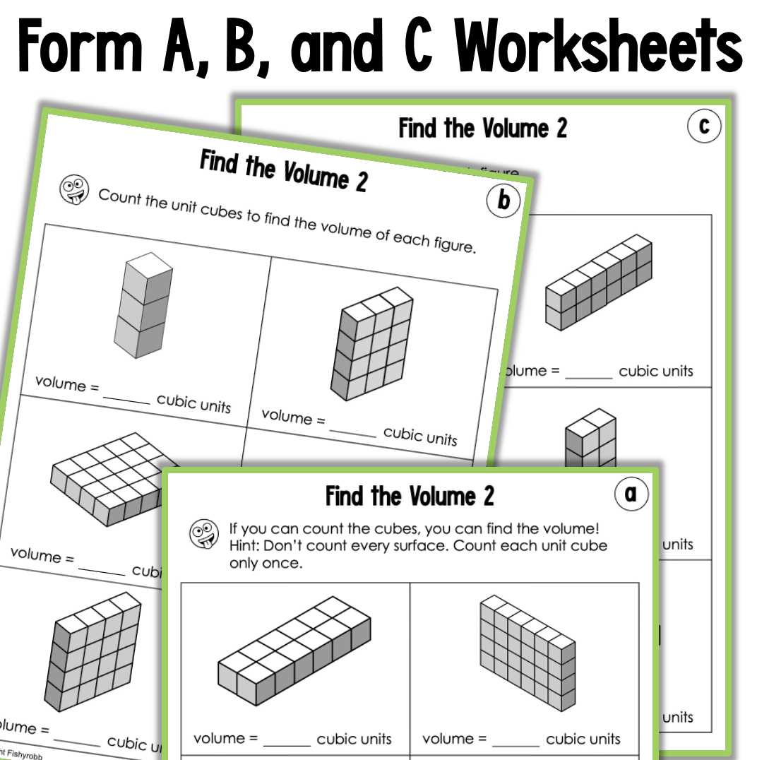 3d shapes volume worksheet