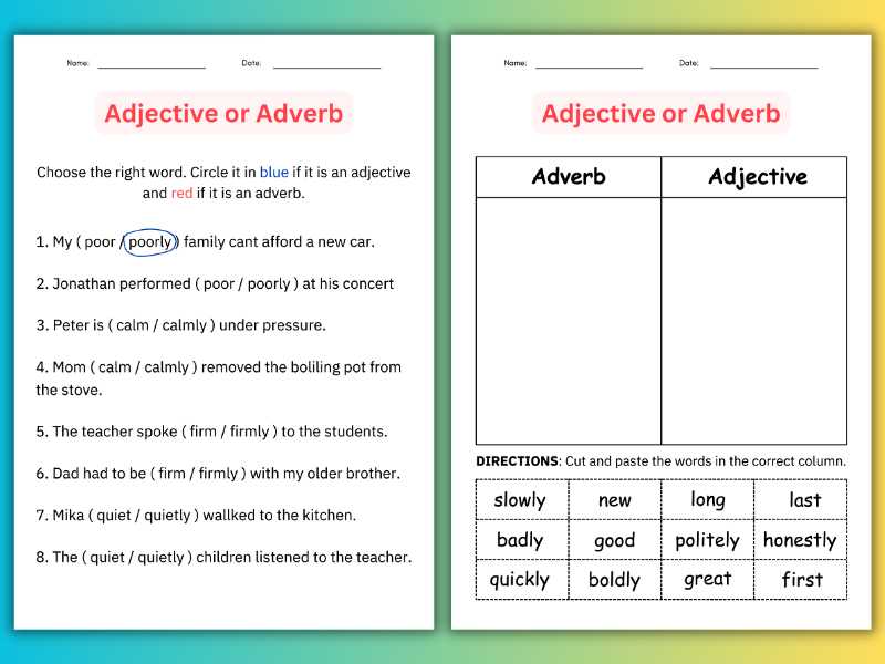 3rd grade adverbs worksheet