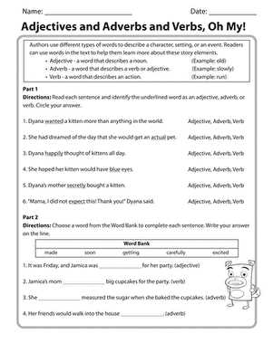 3rd grade adverbs worksheet
