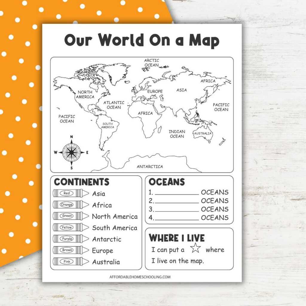 3rd grade continents and oceans worksheets