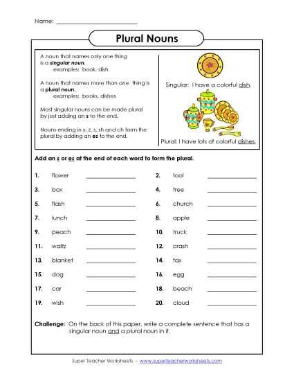 3rd grade noun worksheets