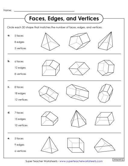 3d shapes worksheets