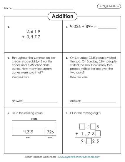3rd class math worksheet