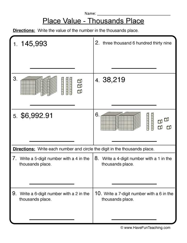 3rd grade place value worksheets