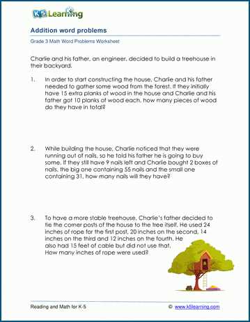 3rd math word problems worksheets