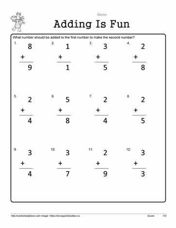4 addends addition worksheet